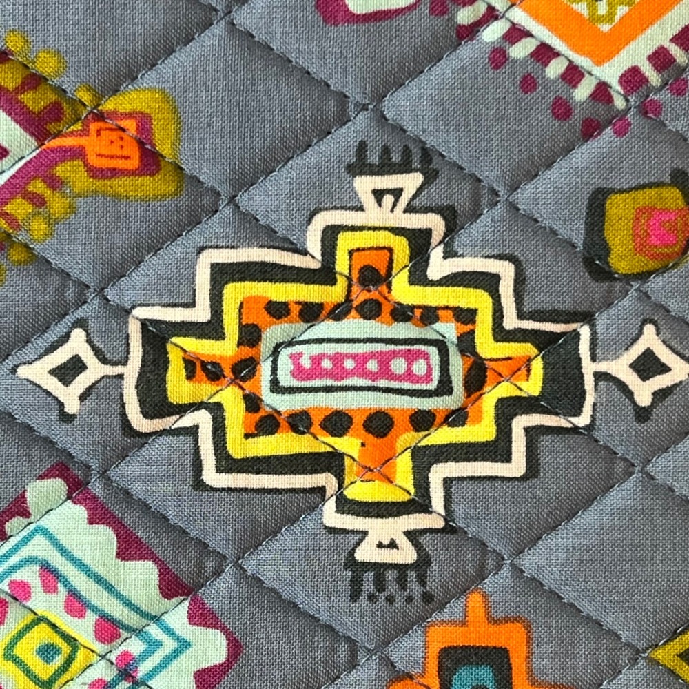 Vera Bradley Pueblo Quilted Zip Around Tech Organizer Portfolio Case Blue Multi - Picture 12 of 13